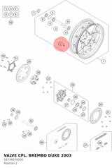 Diagram preview: VALVE CPL. BREMBO DUKE    2003 (58709076000)