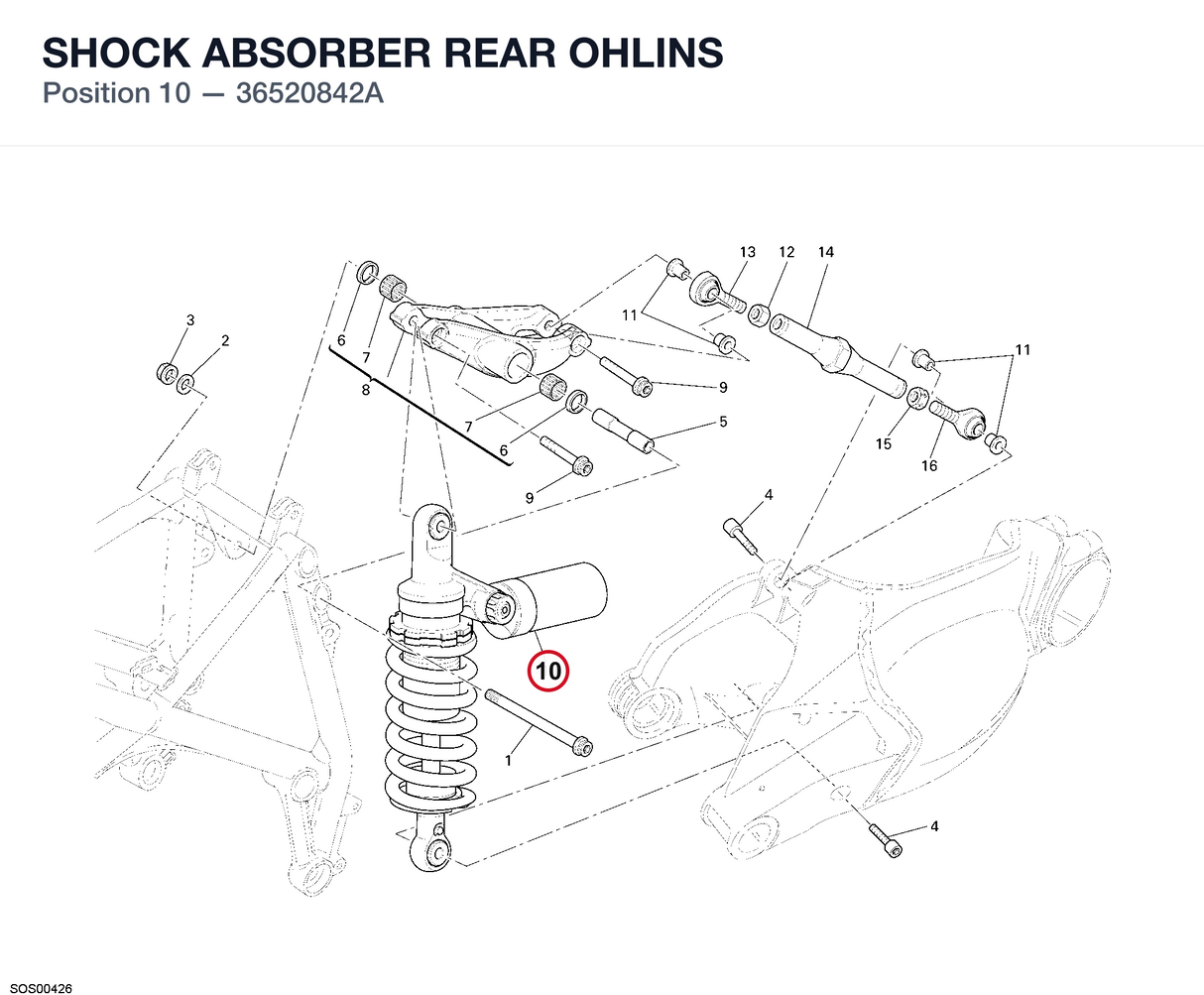 SHOCK ABSORBER REAR OHLINS
