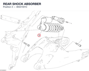 REAR SHOCK ABSORBER 36521501C diagram position