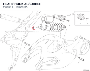 REAR SHOCK ABSORBER 36521643A diagram position