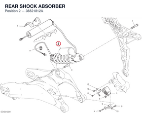 REAR SHOCK ABSORBER 36521812A diagram position