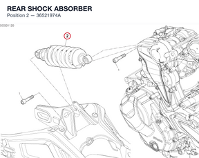 REAR SHOCK ABSORBER 36521974A diagram position
