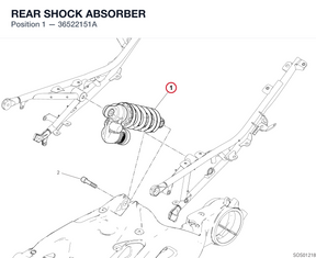 REAR SHOCK ABSORBER 36522151A diagram position