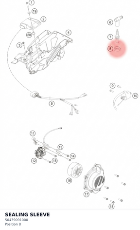 Diagram preview: SEALING SLEEVE (50439091000)