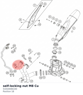 Diagram preview: self-locking nut M8 Cu (51010086100)