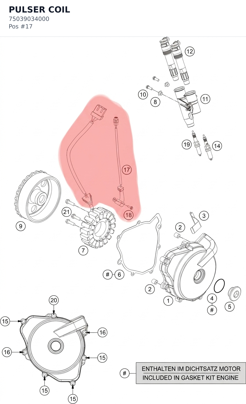 Diagram preview: PULSER COIL (75039034000)