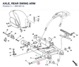AXLE, REAR SWING ARM 36910011A diagram position