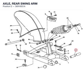 AXLE, REAR SWING ARM