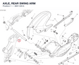 AXLE, REAR SWING ARM 36911281A diagram position