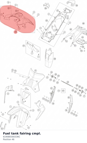 Diagram preview: Fuel tank fairing cmpl. (61908030033KC)