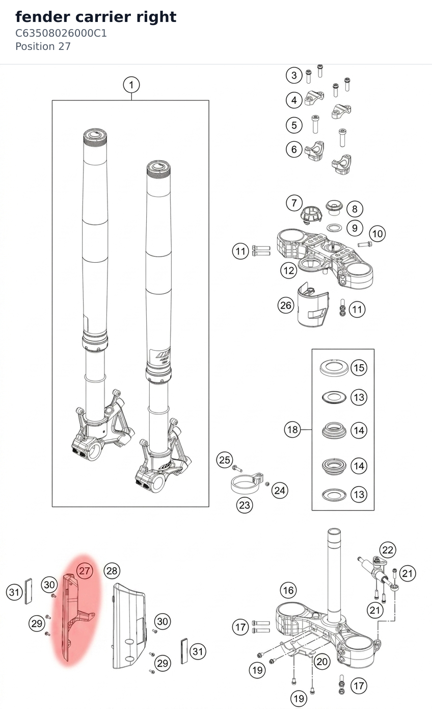 Diagram preview: fender carrier right (C63508026000C1)