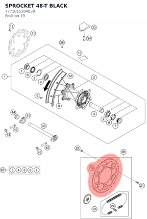 Diagram preview: SPROCKET 48-T BLACK (7771015104830)