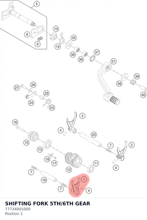 Diagram preview: SHIFTING FORK 5TH/6TH GEAR (77734001000)