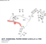 Diagram preview: ACT. CHARCOAL FILTER HOSE 5,5X11,5 L=790 (95815000790)