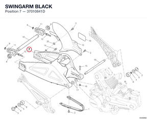SWINGARM BLACK 37010841D diagram position