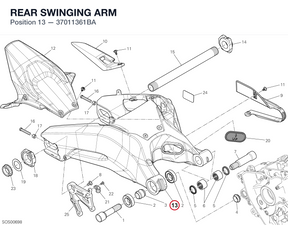 REAR SWINGING ARM 37011361BA diagram position