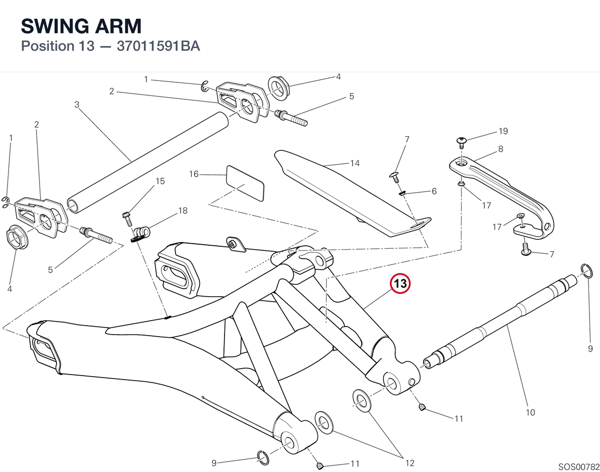 SWING ARM 37011591BA diagram position