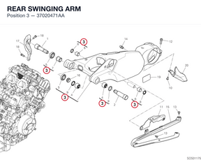 REAR SWINGING ARM 37020471AA diagram position