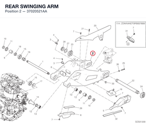 REAR SWINGING ARM 37020521AA diagram position