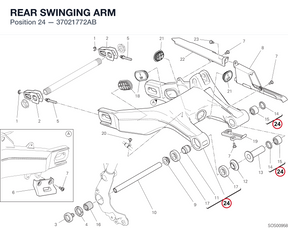 REAR SWINGING ARM 37021772AB diagram position