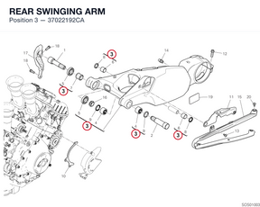 REAR SWINGING ARM 37022192CA diagram position
