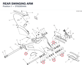 REAR SWINGING ARM 37022654AA diagram position