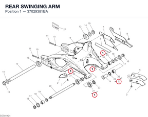 REAR SWINGING ARM 37029381BA diagram position