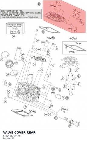 Diagram preview: VALVE COVER REAR (6123615214433)