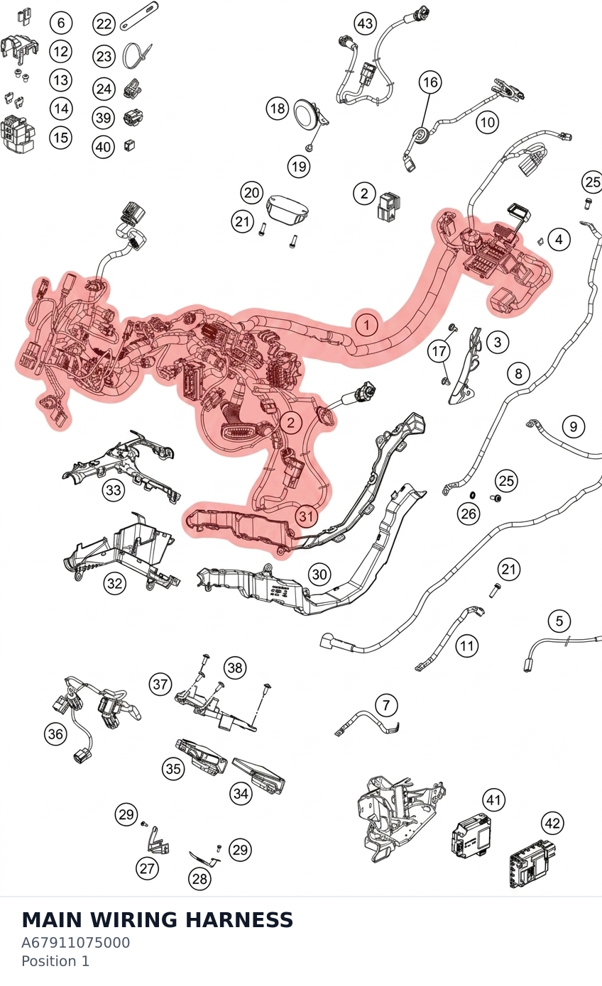 Diagram preview: MAIN WIRING HARNESS (A67911075000)