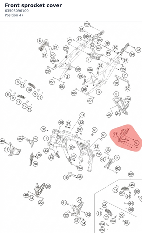 Diagram preview: Front sprocket cover (63503096100)