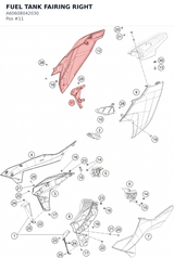 Diagram preview: FUEL TANK FAIRING RIGHT (A60608042030)