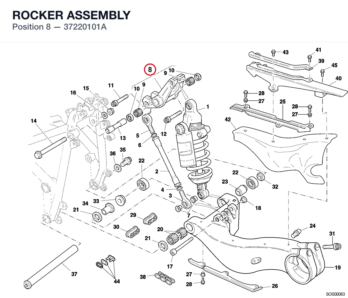 ROCKER ASSEMBLY 37220101A diagram position