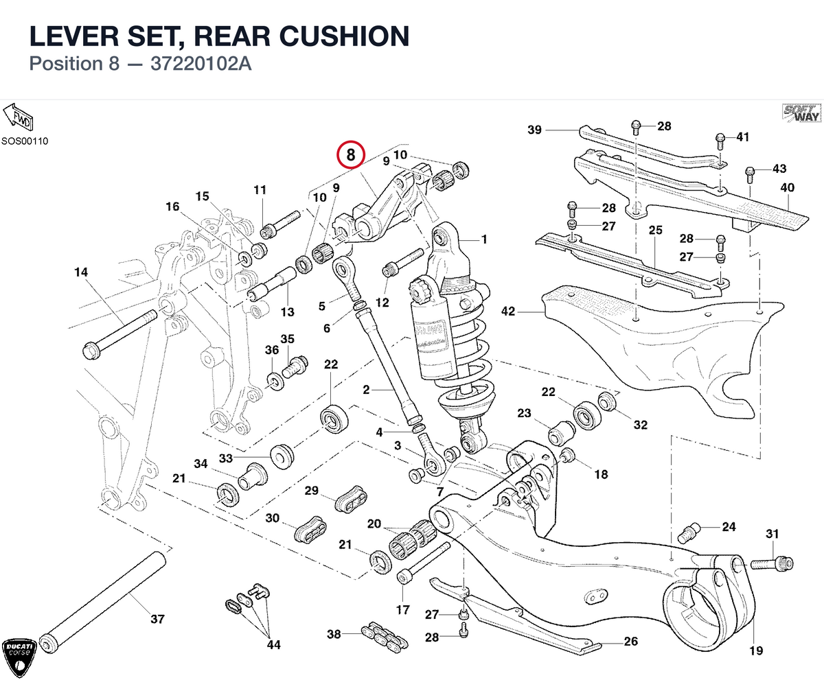 LEVER SET, REAR CUSHION