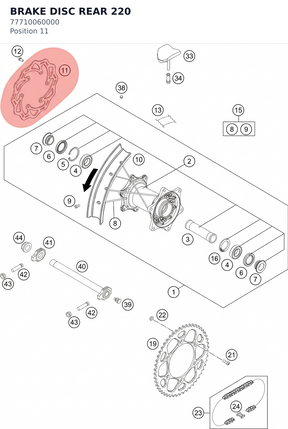 Diagram preview: BRAKE DISC REAR 220 (77710060000)