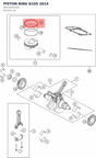 Diagram preview: PISTON RING D105          2014 (69130030100)