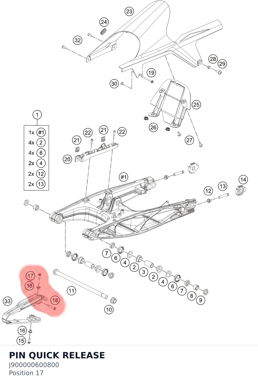 Diagram preview: PIN QUICK RELEASE (J900000600800)