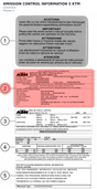 Diagram preview: EMISSION CONTROL INFORMATION 5 KTM (LI23-619-6)