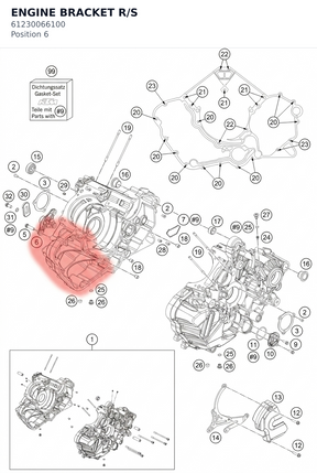 Diagram preview: ENGINE BRACKET R/S (61230066100)