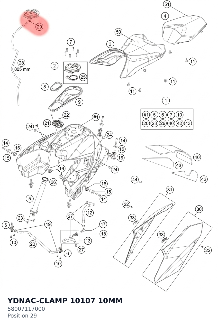 Diagram preview: YDNAC-CLAMP   10107 10MM (58007117000)