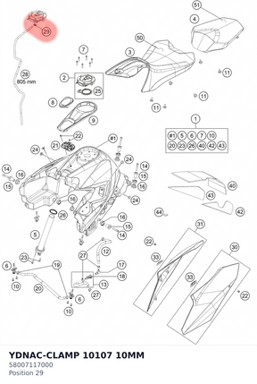 Diagram preview: YDNAC-CLAMP   10107 10MM (58007117000)