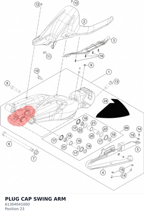 Diagram preview: PLUG CAP SWING ARM (61304041000)