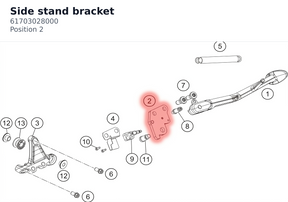 Diagram preview: Side stand bracket (61703028000)