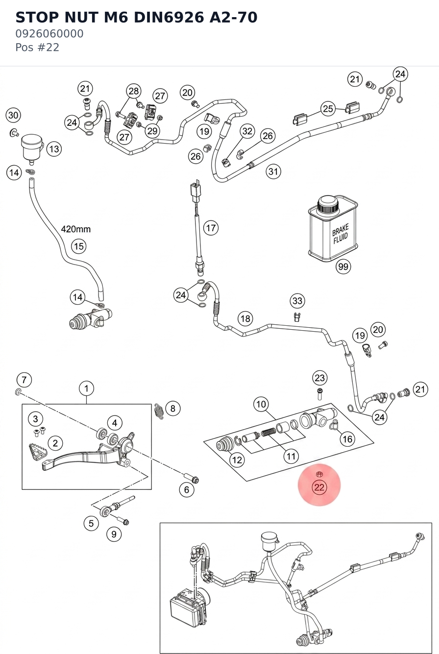Diagram preview: STOP NUT M6 DIN6926 A2-70 (0926060000)