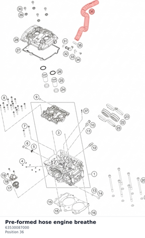 Diagram preview: Pre-formed hose engine breathe (63530087000)