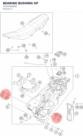 Diagram preview: BEARING BUSHING UP (76507060000)