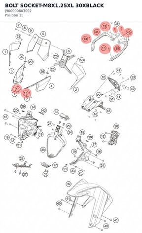 Diagram preview: BOLT SOCKET-M8X1.25XL 30XBLACK (J900000803002)