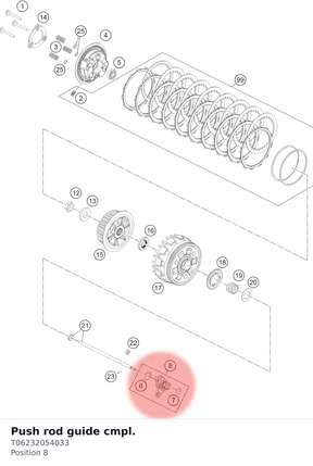 Diagram preview: Push rod guide cmpl. (T06232054033)