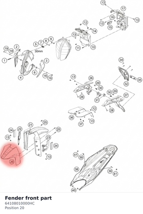 Diagram preview: Fender front part (64108010000HC)