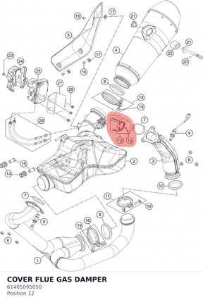 Diagram preview: COVER FLUE GAS  DAMPER (61405095050)