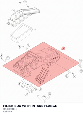 Diagram preview: FILTER BOX WITH INTAKE FLANGE (76506003144)